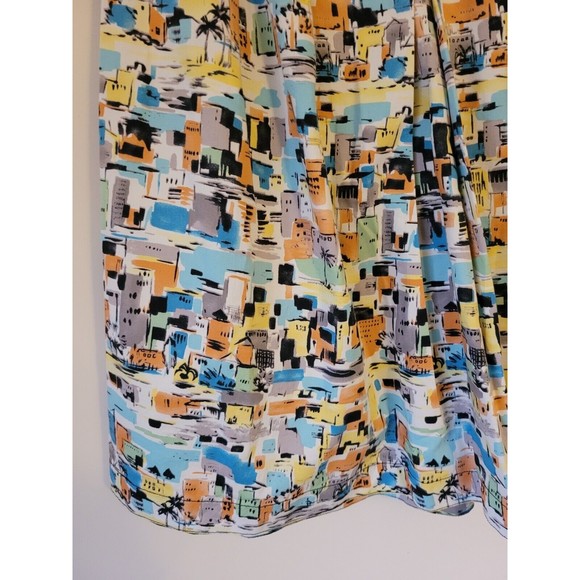 IE Petite Womens Pleated Cityscape Skirt Knee Length Size 8P - Picture 2 of 9